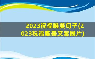 2023祝福唯美句子(2023祝福唯美文案图片)