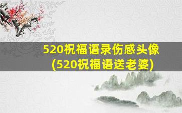 520祝福语录伤感头像(520祝福语送老婆)