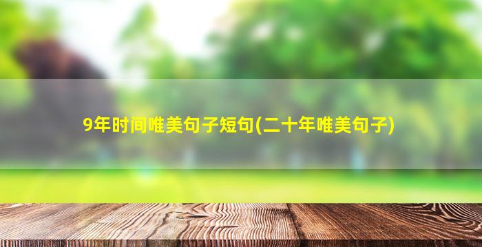 9年时间唯美句子短句(二十年唯美句子)