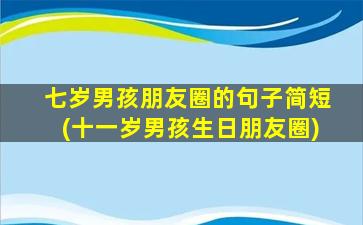 七岁男孩朋友圈的句子简短(十一岁男孩生日朋友圈)