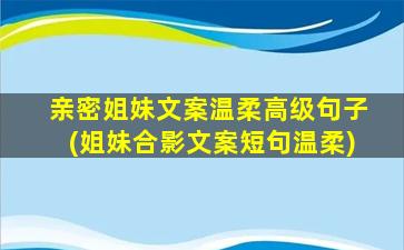 亲密姐妹文案温柔高级句子(姐妹合影文案短句温柔)