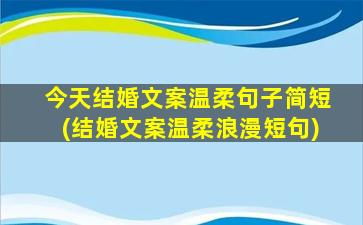 今天结婚文案温柔句子简短(结婚文案温柔浪漫短句)