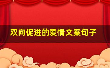 双向促进的爱情文案句子