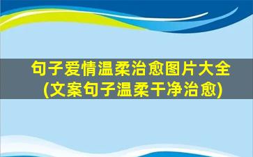 句子爱情温柔治愈图片大全(文案句子温柔干净治愈)