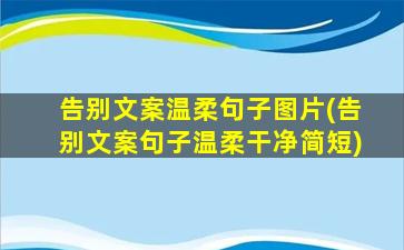 告别文案温柔句子图片(告别文案句子温柔干净简短)