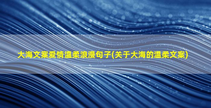 大海文案爱情温柔浪漫句子(关于大海的温柔文案)