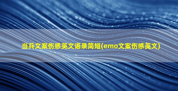 当兵文案伤感英文语录简短(emo文案伤感英文)