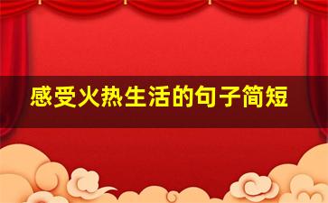 感受火热生活的句子简短