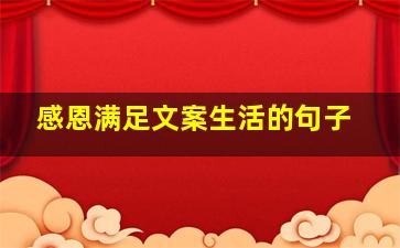 感恩满足文案生活的句子