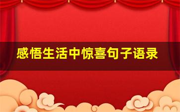 感悟生活中惊喜句子语录