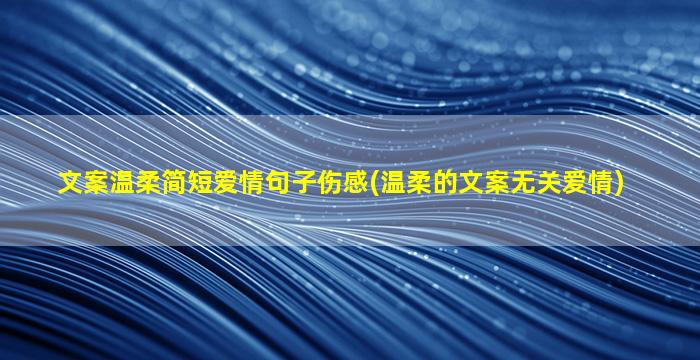 文案温柔简短爱情句子伤感(温柔的文案无关爱情)