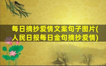 每日摘抄爱情文案句子图片(人民日报每日金句摘抄爱情)