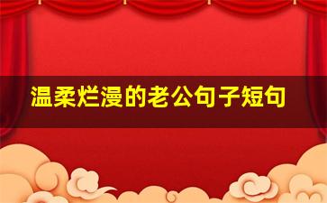 温柔烂漫的老公句子短句