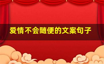 爱情不会随便的文案句子