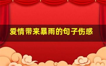 爱情带来暴雨的句子伤感