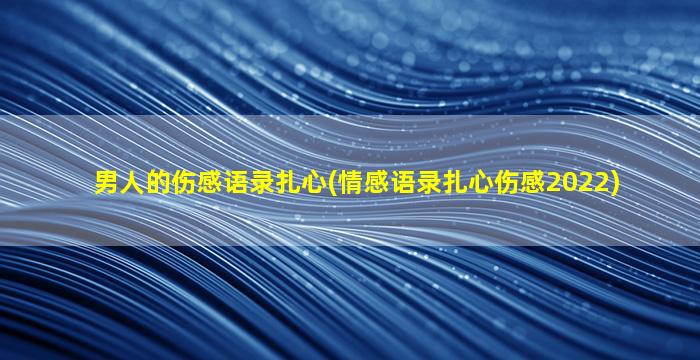 男人的伤感语录扎心(情感语录扎心伤感2022)