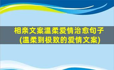 相亲文案温柔爱情治愈句子(温柔到极致的爱情文案)