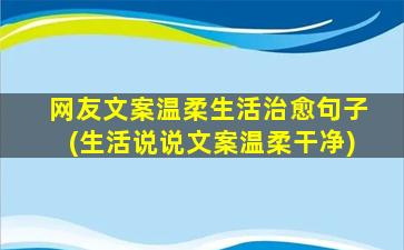 网友文案温柔生活治愈句子(生活说说文案温柔干净)