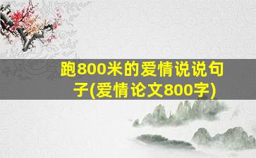 跑800米的爱情说说句子(爱情论文800字)