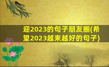 迎2023的句子朋友圈(希望2023越来越好的句子)