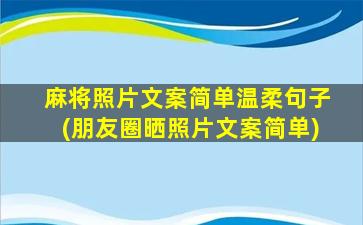 麻将照片文案简单温柔句子(朋友圈晒照片文案简单)